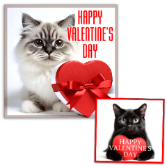 らぶねこ♥バレンタインカード　文字あり♪