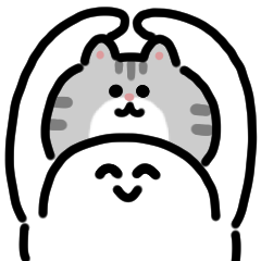 微笑的男人和貓動漫貼紙