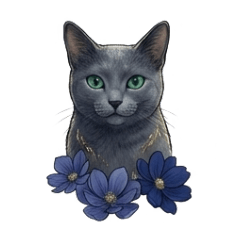 ロシアンブルーの丁寧な敬語スタンプ