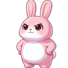 圓滾滾粉紅兔元氣滿滿說聲嗨