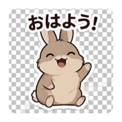 可愛いうさぎのラッキースタンプ