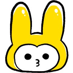 yellow rabbit's facial expression