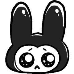 black rabbit's facial expression