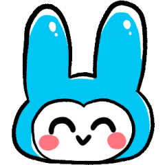 light blue rabbit's facial expression
