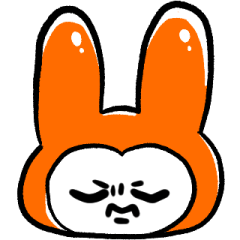 orange rabbit's facial expression