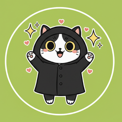 Hooded Cat Kuropo Gentle Daily Greetings