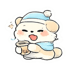 Cachorrinho Nini Gorro Azul Humor Fofo