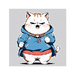 Moving chubby cat sticker