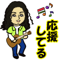 ロン毛男性のラインスタンプ2