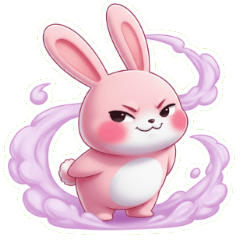 กระต่ายชมพูอ้วนกลมขอแค่พักผ่อนนอนแผ่