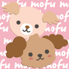 Sticker of fluffy dogs / spring