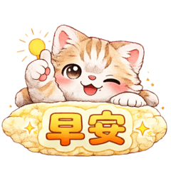 ふわふわ貓咪 日常短句貼圖