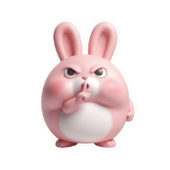 กระต่ายสีชมพูตัวกลม ขอโทษสุดซึ้ง