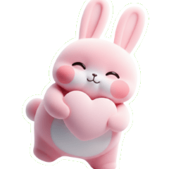 กระต่ายสีชมพูอ้วนกลมโกรธจนกระทืบเท้า! มา