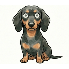 臘腸狗 _短毛_各種情緒表情篇