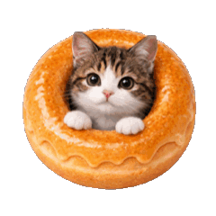 Realistic Cat OK Donuts