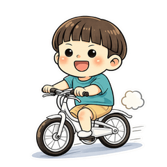 Cheerful Little Boy Akitaro Stickers