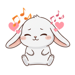 たれ耳うさぎの気持ち伝えるスタンプ