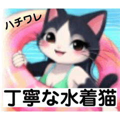派手な水着猫♡言葉丁寧ギャップ萌えにゃ