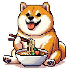 Pixel art what you like to eat fat shiba