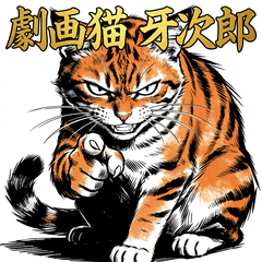劇画猫・牙次郎：熱き魂の描き文字