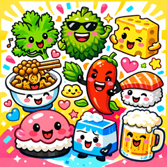 Quirky Food Characters Sticker Set