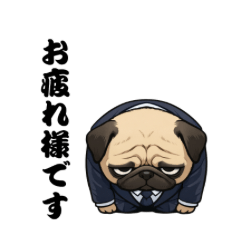Pug salarymanBusiness Dog Stickers
