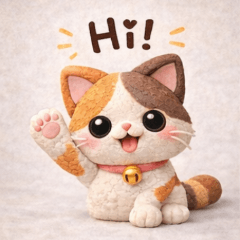 黏土動畫風三花貓貼圖