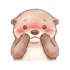 Cute Otter Watercolor : Daily Life