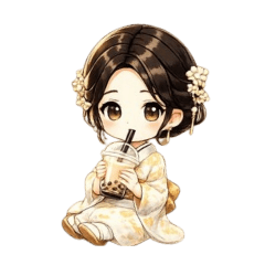 Haruko's Daily Life: drink bubble tea.