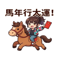 馬躍吉門添富貴，春臨福宅報平安