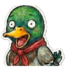 圍紅圍巾的可愛綠頭鴨 (無字)