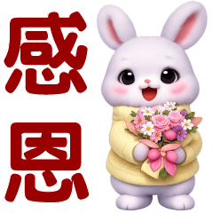 可愛淡紫兔**日常實用貼圖**