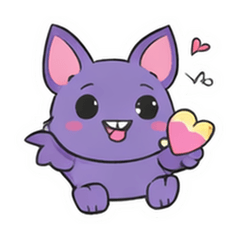 Teman Kelelawar Ungu Ekspresi Harian