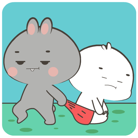 Adorable Grey Rabbit 2 : Effect stickers