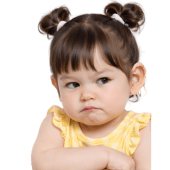 Chubby Girl Focus on facial expressions