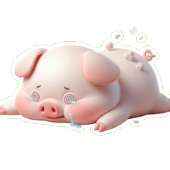 The WorldWeary Pink Pig Life is Hard