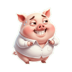 สติกเกอร์ปฏิเสธแบบซึนเดเระของลูกหมูสีชมพ