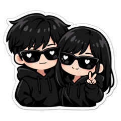 可愛無文字互動情侶