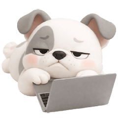 Small, round-eyed bulldog (No Text)