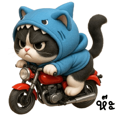 Little cute cat with Shark hood