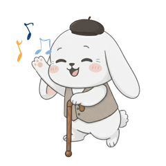 毎日使えるおじいちゃんうさぎのスタンプ