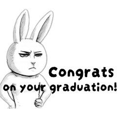 Serious Bunny Graduation Stickers