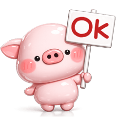 ぷくつやシール風♡ず~っと使えるぶたさん