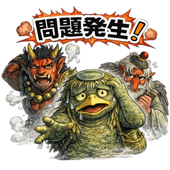 鬼・河童・天狗3D妖怪貼圖