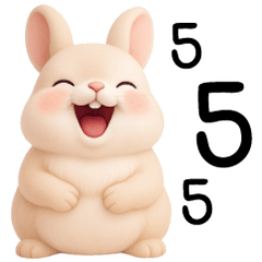 A cute, round, pink little bunny