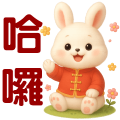 可愛奶白兔* *問候短語**