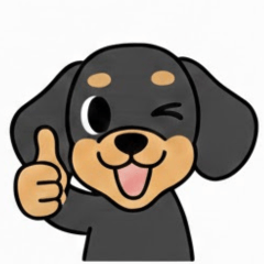 Cute black and tan dog stickers for LINE