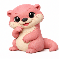 Cheeky Pink Otter Sticker