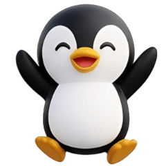 まるっこいペンギンのスタンプ